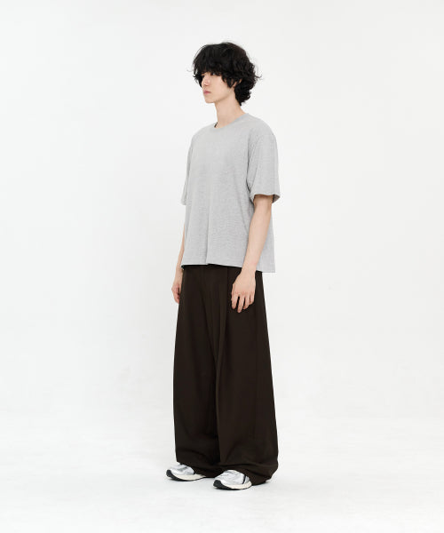ONE TUCK WIDE SLACKS - 5 COLORS DARK BROWN