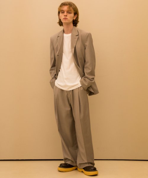 ONE TUCK WIDE SLACKS - 5 COLORS BEIGE