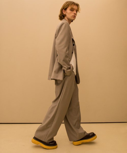 ONE TUCK WIDE SLACKS - 5 COLORS BEIGE