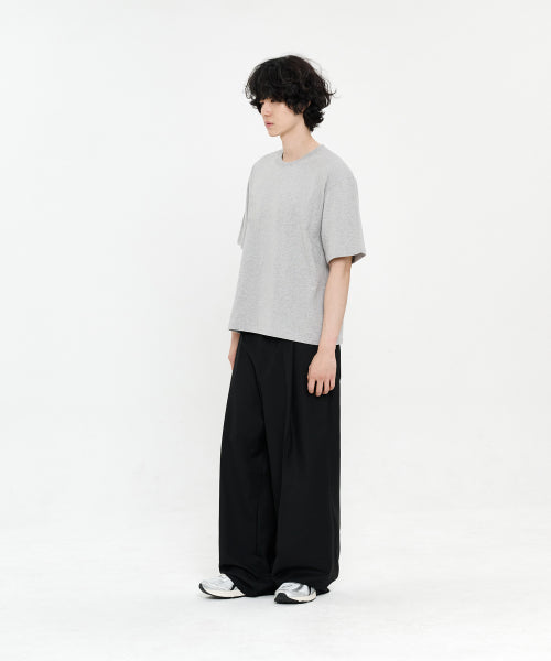 ONE TUCK WIDE SLACKS - 5 COLORS BLACK