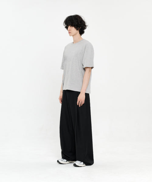 ONE TUCK WIDE SLACKS - 5 COLORS BLACK