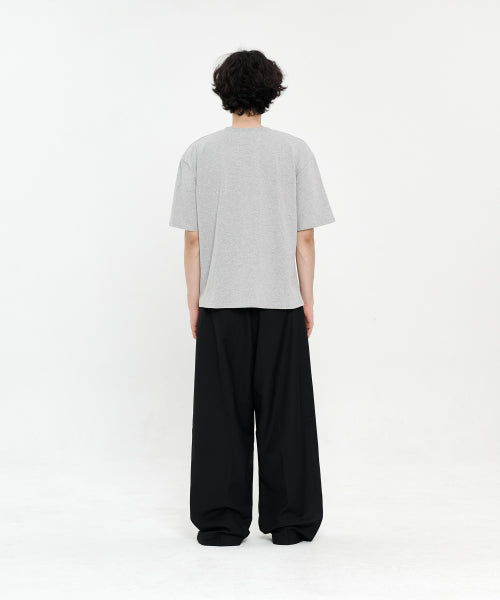 ONE TUCK WIDE SLACKS - 5 COLORS BLACK