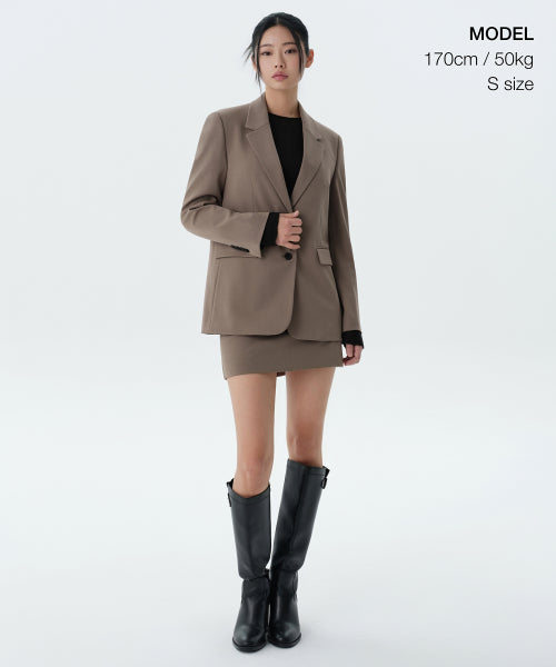 WOMENS BASIC BLAZER #韓韶禧同款! - 3 COLORS BEIGE