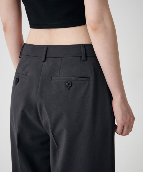 WIDE HIDDEN BANDING SLACKS - 2 COLORS GRAY