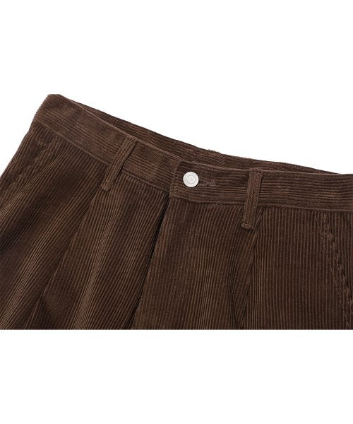BALLOON WIDE CORDUROY PANTS - 2 COLORS BROWN