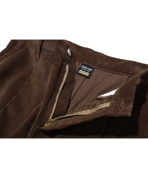 BALLOON WIDE CORDUROY PANTS - 2 COLORS BROWN