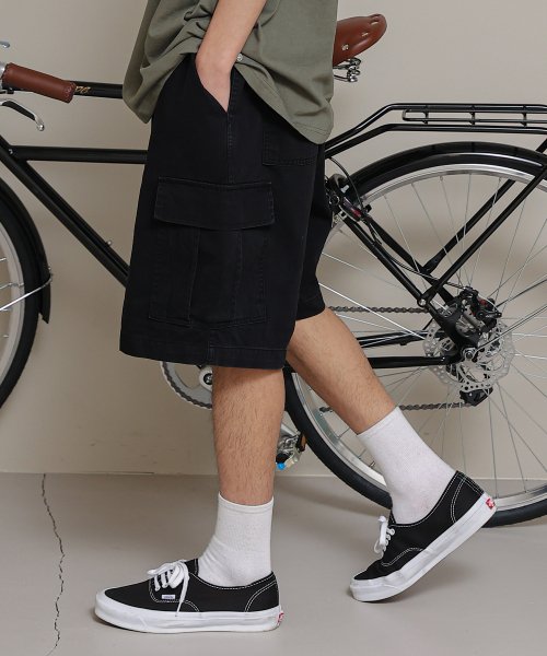 GIANT FIT STONE CARGO SHORTS - 4 COLORS BLACK