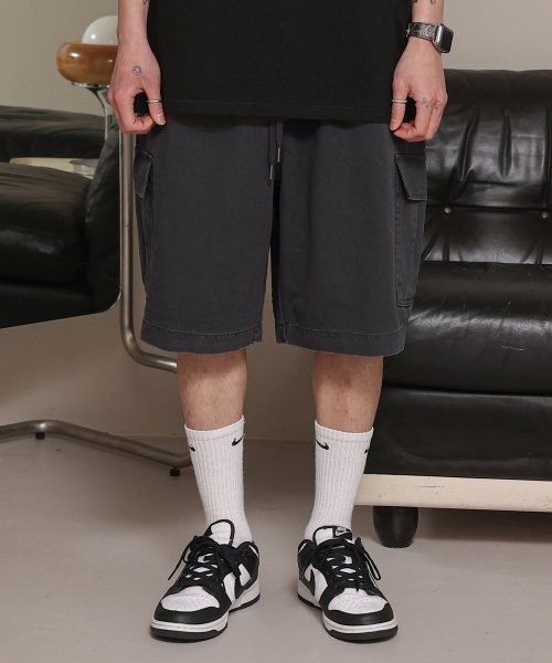 GIANT FIT STONE CARGO SHORTS - 4 COLORS DARK GREY