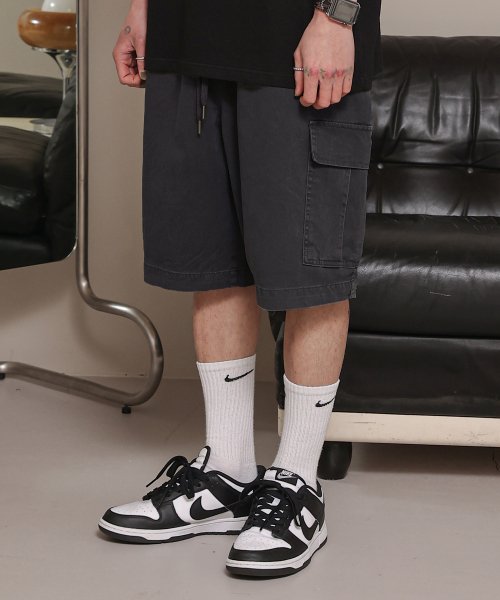 GIANT FIT STONE CARGO SHORTS - 4 COLORS DARK GREY