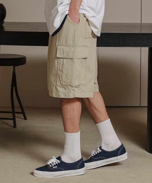 GIANT FIT STONE CARGO SHORTS - 4 COLORS OLIVE