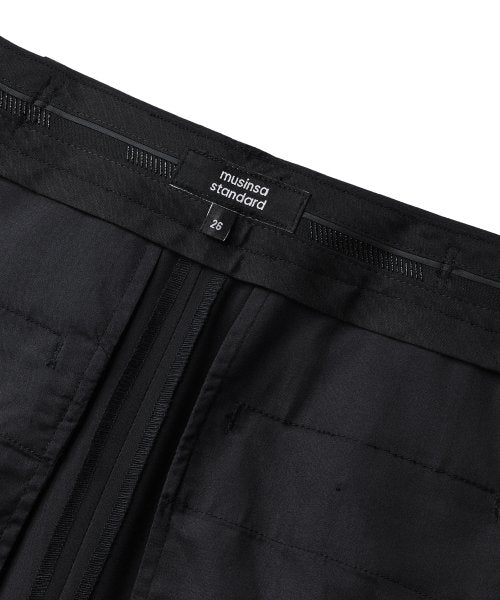 STRAIGHT HIDDEN BANDING SLACKS BLACK