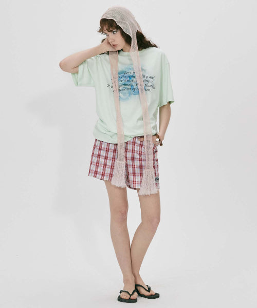 CHEESY WORDS TEE PALE MINT