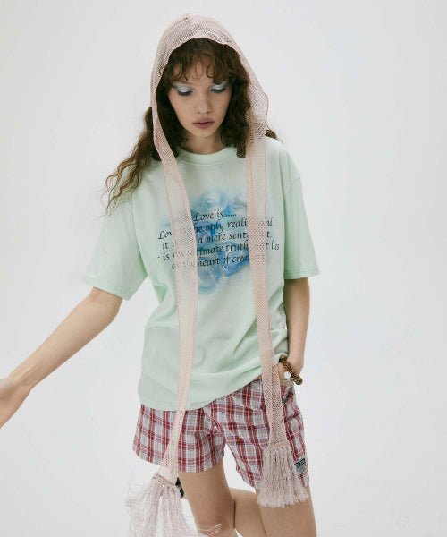 CHEESY WORDS TEE PALE MINT