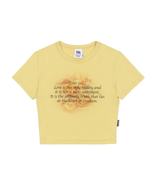 CHEESY WORDS CROP TOP EGGSHELL AS SHOWN