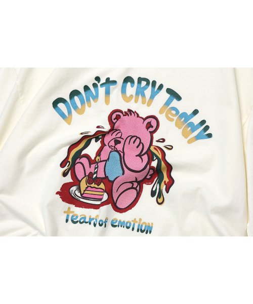 DONT CRY TEDDY SHORT SLEEVE TEE - 4 COLORS CREAM