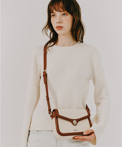 AMBER CANVASBROWN SHOULDER BAG AS SHOWN