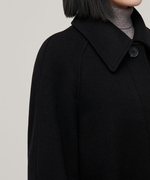 WOMENS CASHMERE BLEND BALMACAAN ROBE COAT #韓韶禧同款! - 8 COLORS BLACK