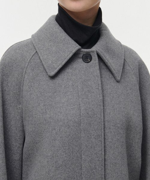 WOMENS CASHMERE BLEND BALMACAAN ROBE COAT #韓韶禧同款! - 8 COLORS GREY