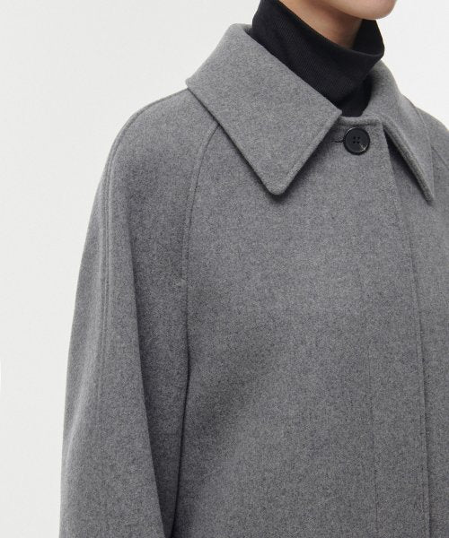 WOMENS CASHMERE BLEND BALMACAAN ROBE COAT #韓韶禧同款! - 8 COLORS GREY