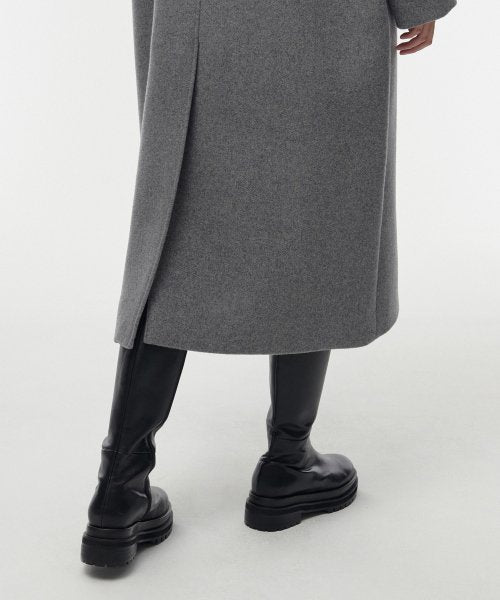 WOMENS CASHMERE BLEND BALMACAAN ROBE COAT #韓韶禧同款! - 8 COLORS GREY