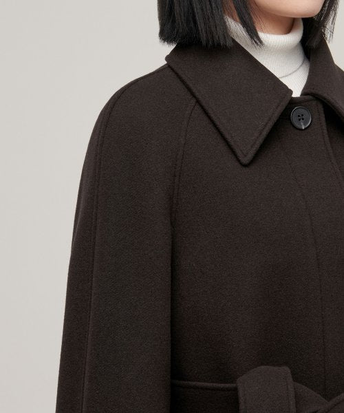 WOMENS CASHMERE BLEND BALMACAAN ROBE COAT #韓韶禧同款! - 8 COLORS BROWN