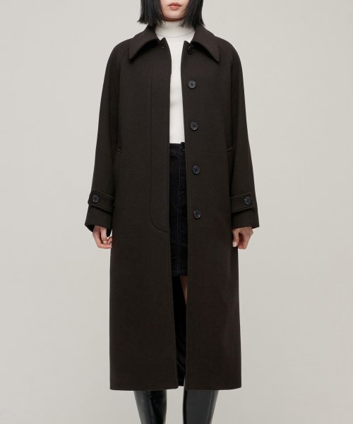 WOMENS CASHMERE BLEND BALMACAAN ROBE COAT #韓韶禧同款! - 8 COLORS BROWN