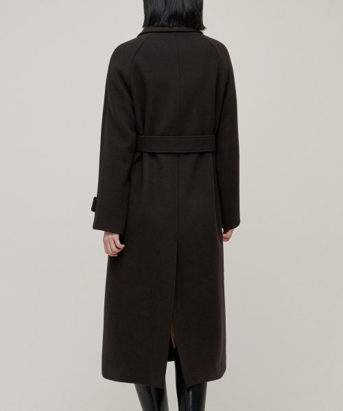 WOMENS CASHMERE BLEND BALMACAAN ROBE COAT #韓韶禧同款! - 8 COLORS BROWN