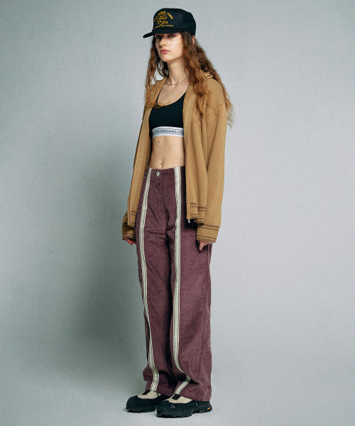 TAPED CORDUROY BEACH PANTS CARMEL - 2 COLORS PURPLE