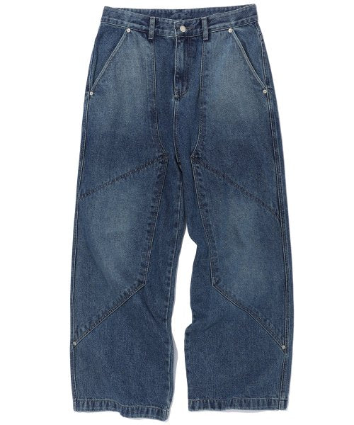 LAYER WIDE DENIM PANTS WASHED - 3 COLORS INDIGO