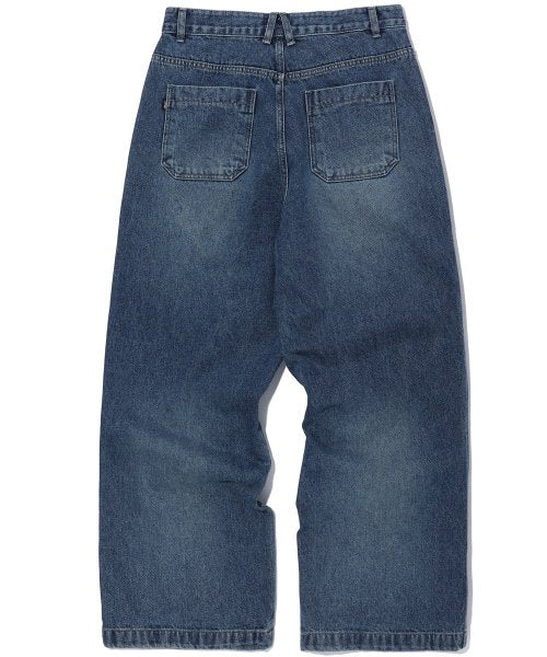 LAYER WIDE DENIM PANTS WASHED - 3 COLORS INDIGO