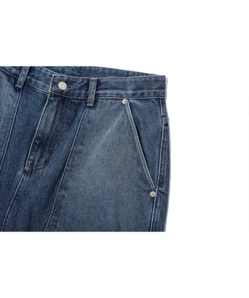 LAYER WIDE DENIM PANTS WASHED - 3 COLORS INDIGO