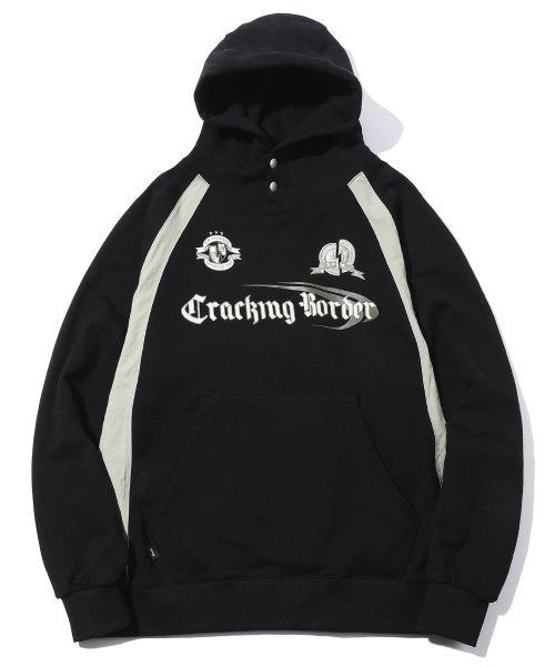 CRACKING SNAP RAGLAN HOODIE BLACK