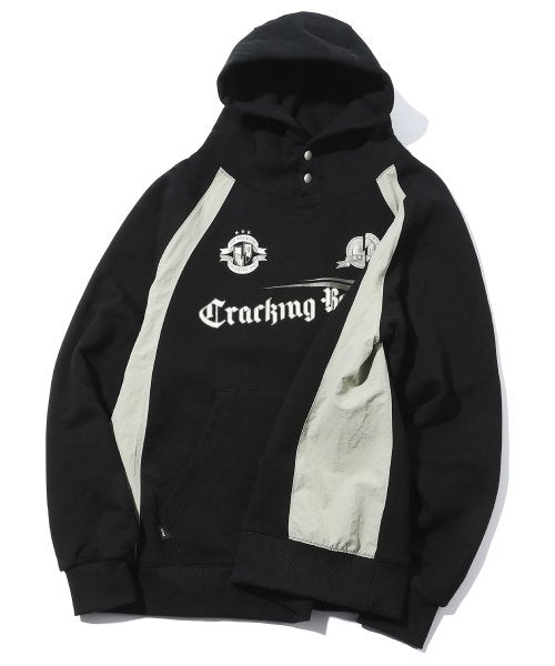 CRACKING SNAP RAGLAN HOODIE BLACK