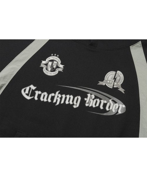 CRACKING SNAP RAGLAN HOODIE BLACK