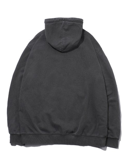 2-WAY PIGMENT HOOD ZIP-UP - 4 COLORS BLACK