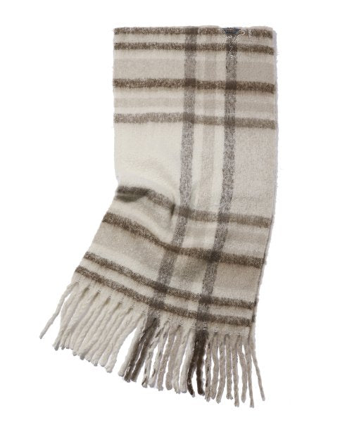 BRUSHED CHECK MUFFLER - 3 COLORS BEIGE