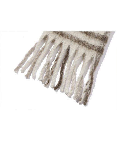 BRUSHED CHECK MUFFLER - 3 COLORS BEIGE