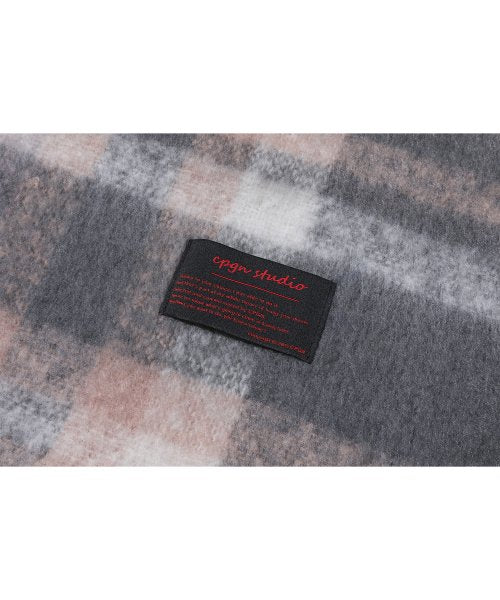 BRUSHED CHECK MUFFLER - 3 COLORS PINK