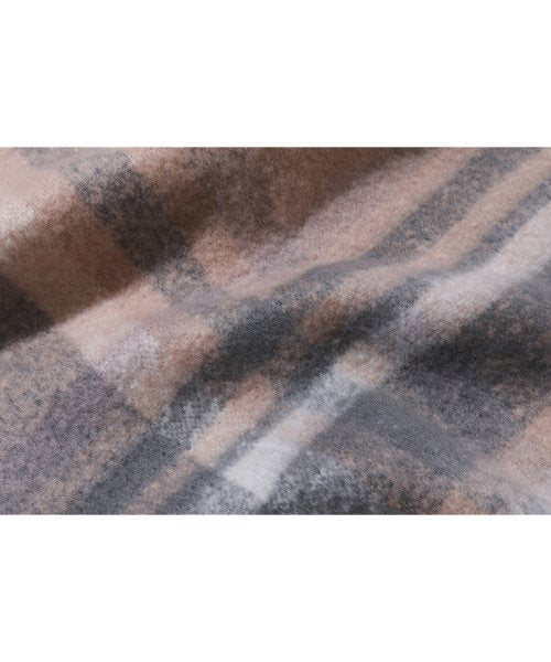 BRUSHED CHECK MUFFLER - 3 COLORS PINK
