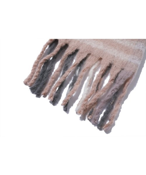 BRUSHED CHECK MUFFLER - 3 COLORS PINK