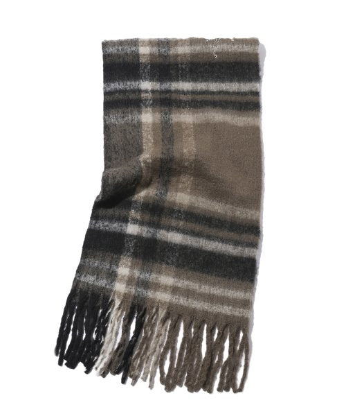 BRUSHED CHECK MUFFLER - 3 COLORS BROWN