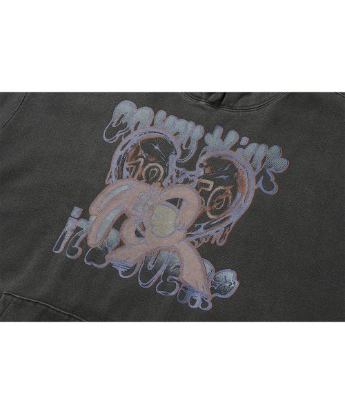 HOPPY PIGMENT HOODIE - 4 COLORS BLACK