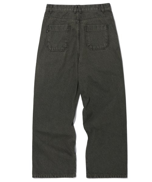 LAYER WIDE DENIM PANTS WASHED - 3 COLORS KHAKI