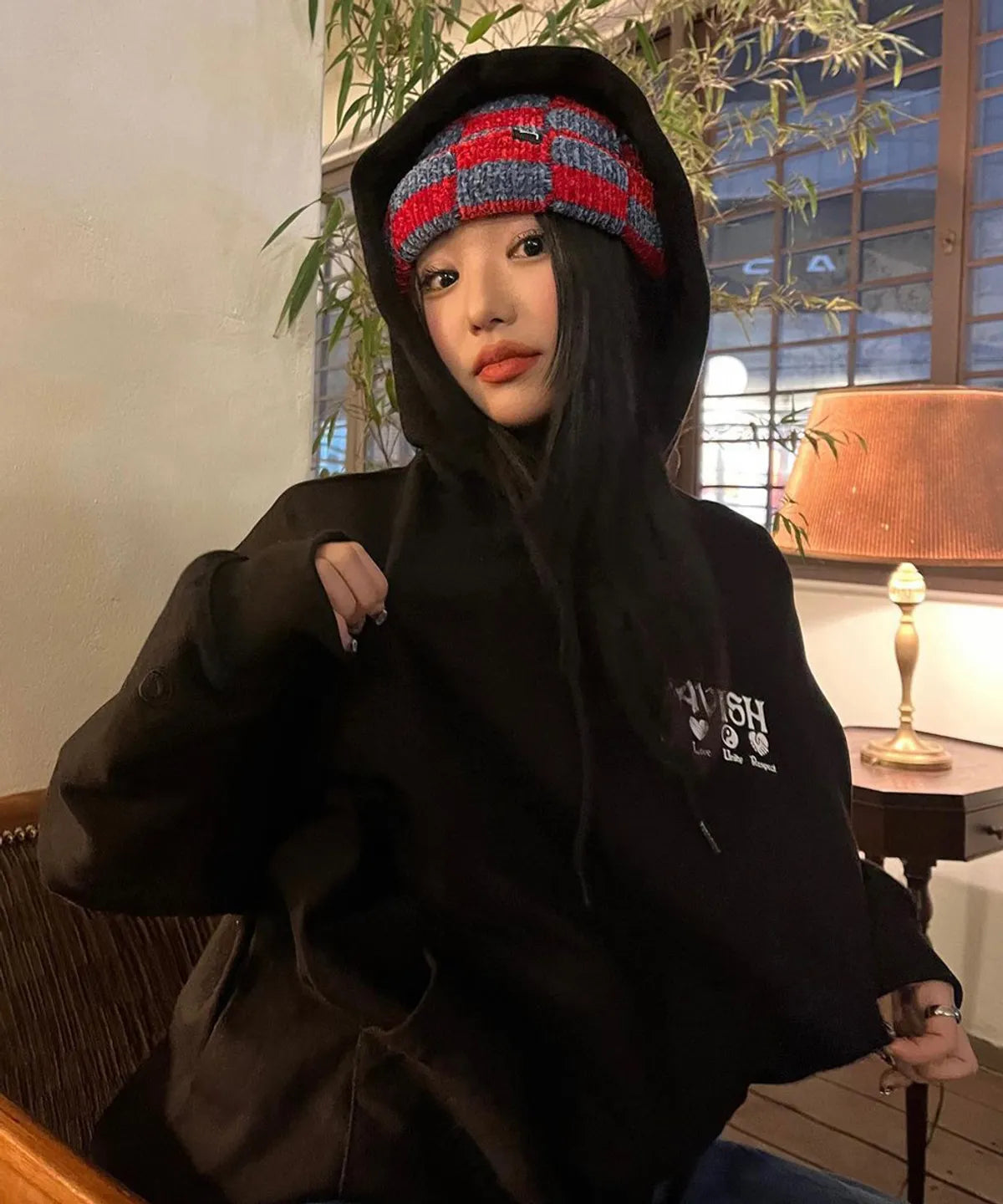 PLUR LOGO HOODIE BLACK