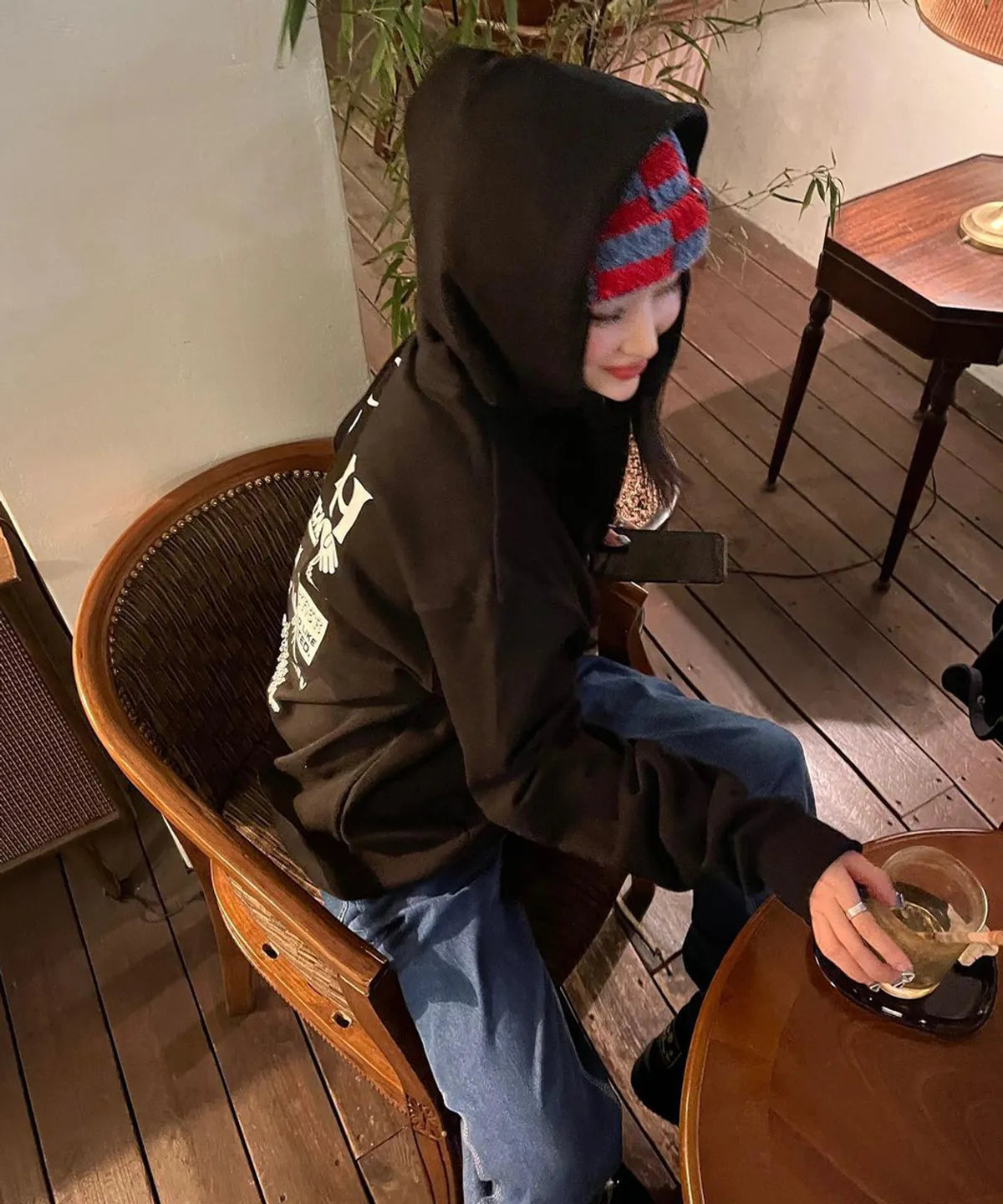 PLUR LOGO HOODIE BLACK