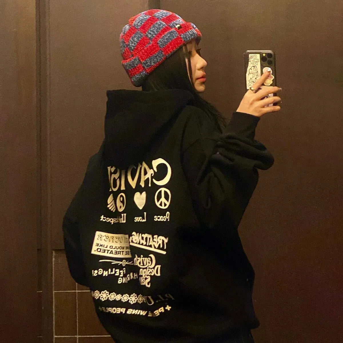 PLUR LOGO HOODIE BLACK