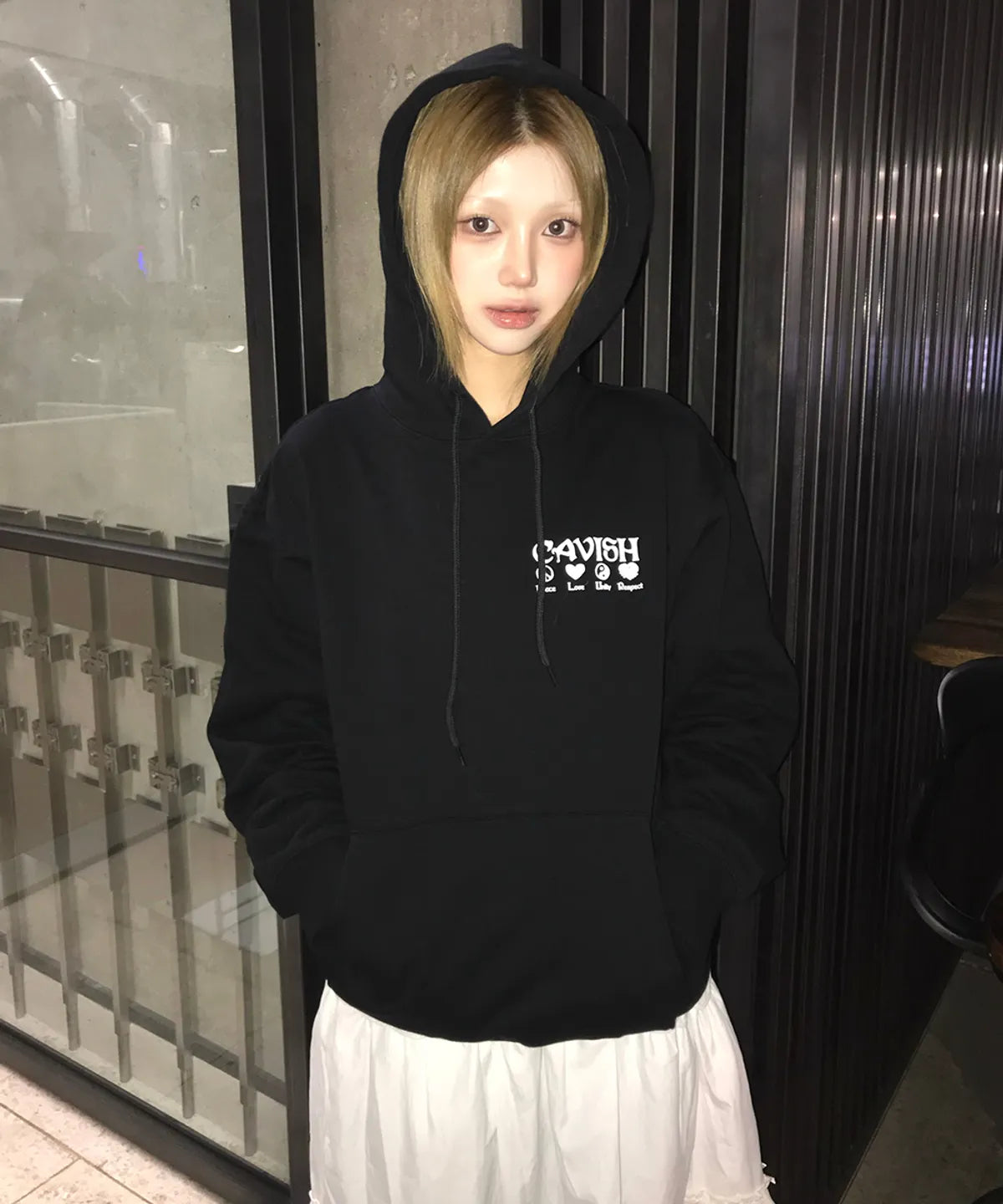 PLUR LOGO HOODIE BLACK