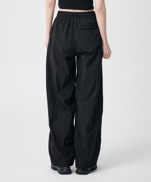 SIDE LINE WIDE TRACK PANTS - 4 COLORS BLACK