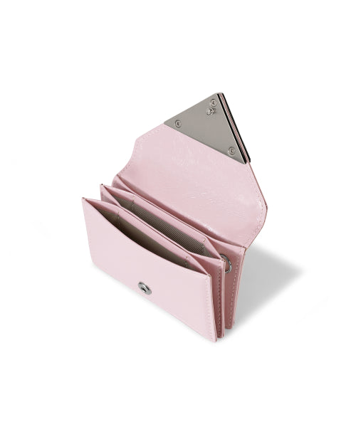 CRINKLE TRIANGLE ACCORDION POCKET - BLACK - 8 COLORS PINK