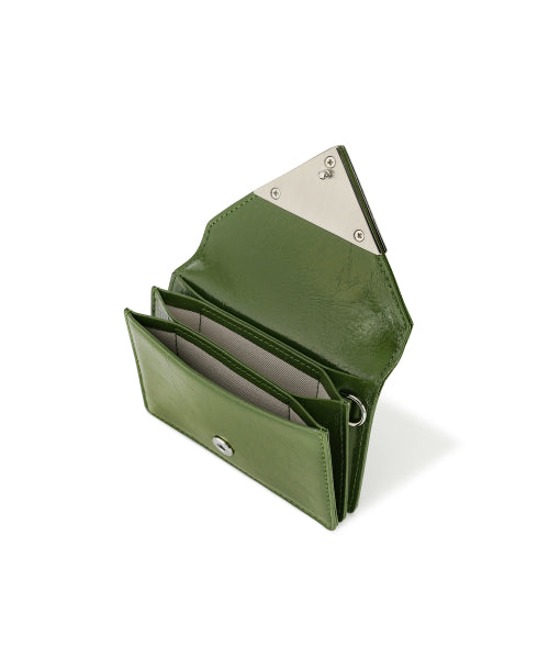 CRINKLE TRIANGLE ACCORDION POCKET - BLACK - 8 COLORS OLIVE